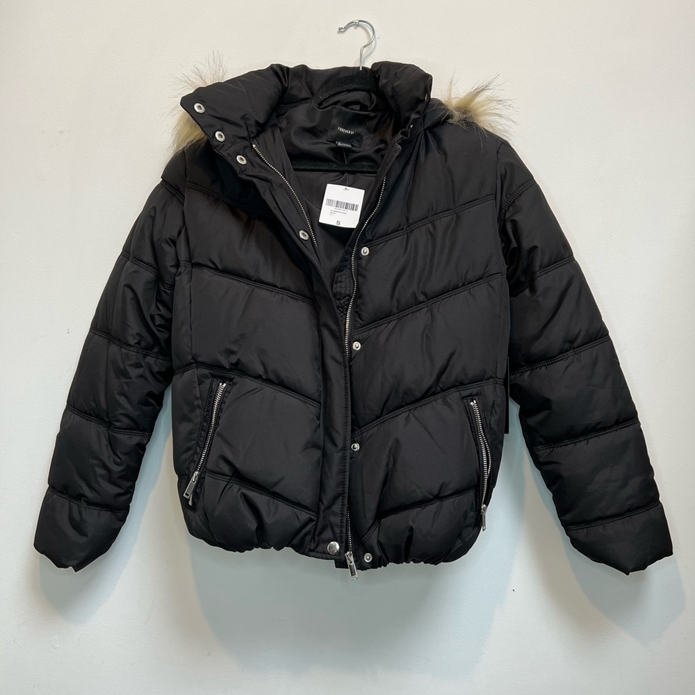 Black Puffer Jacket with Hood